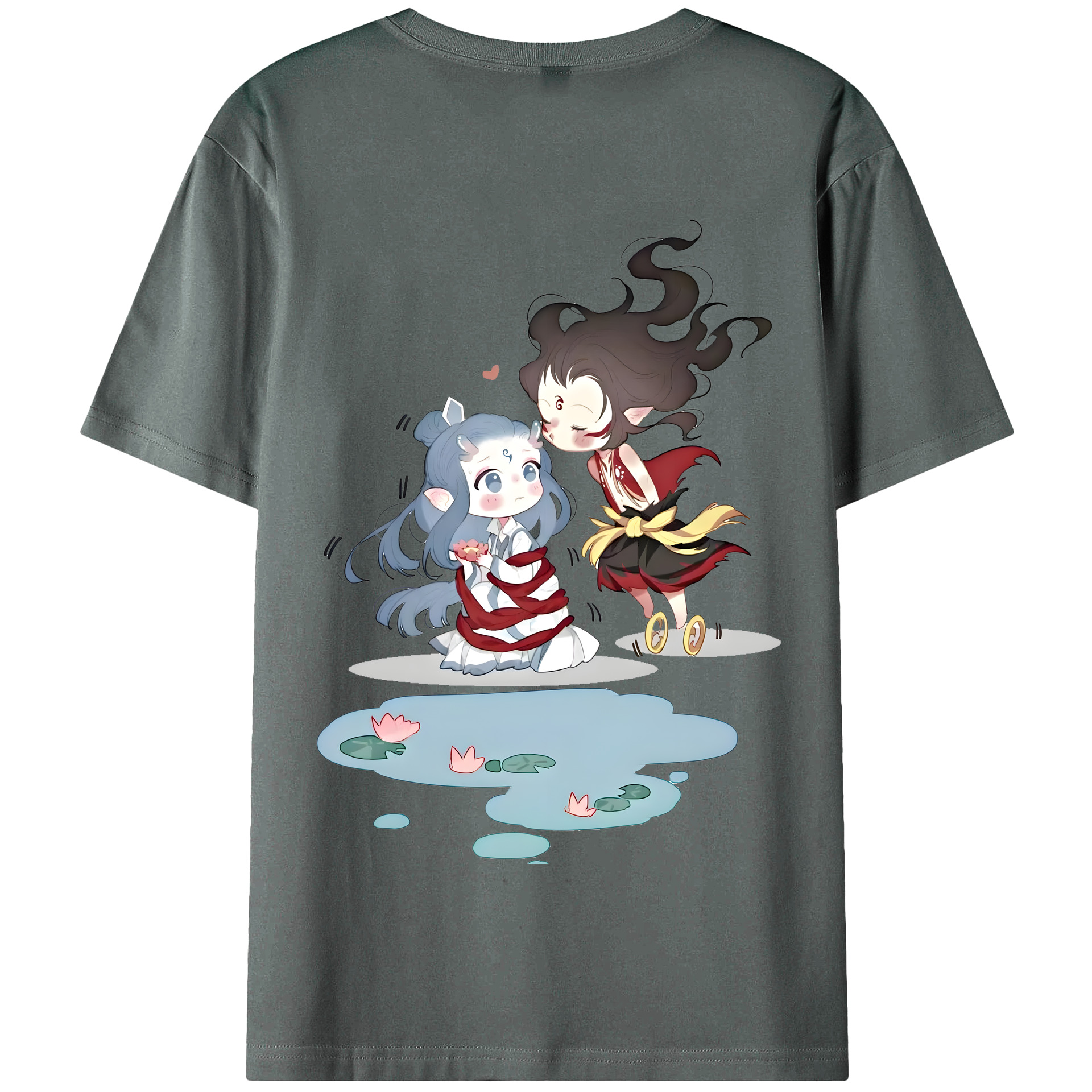 （画像用） Ne Zha 2 ナタ 魔童の大暴れ 綿100％半袖Tシャツ（背面プリント）